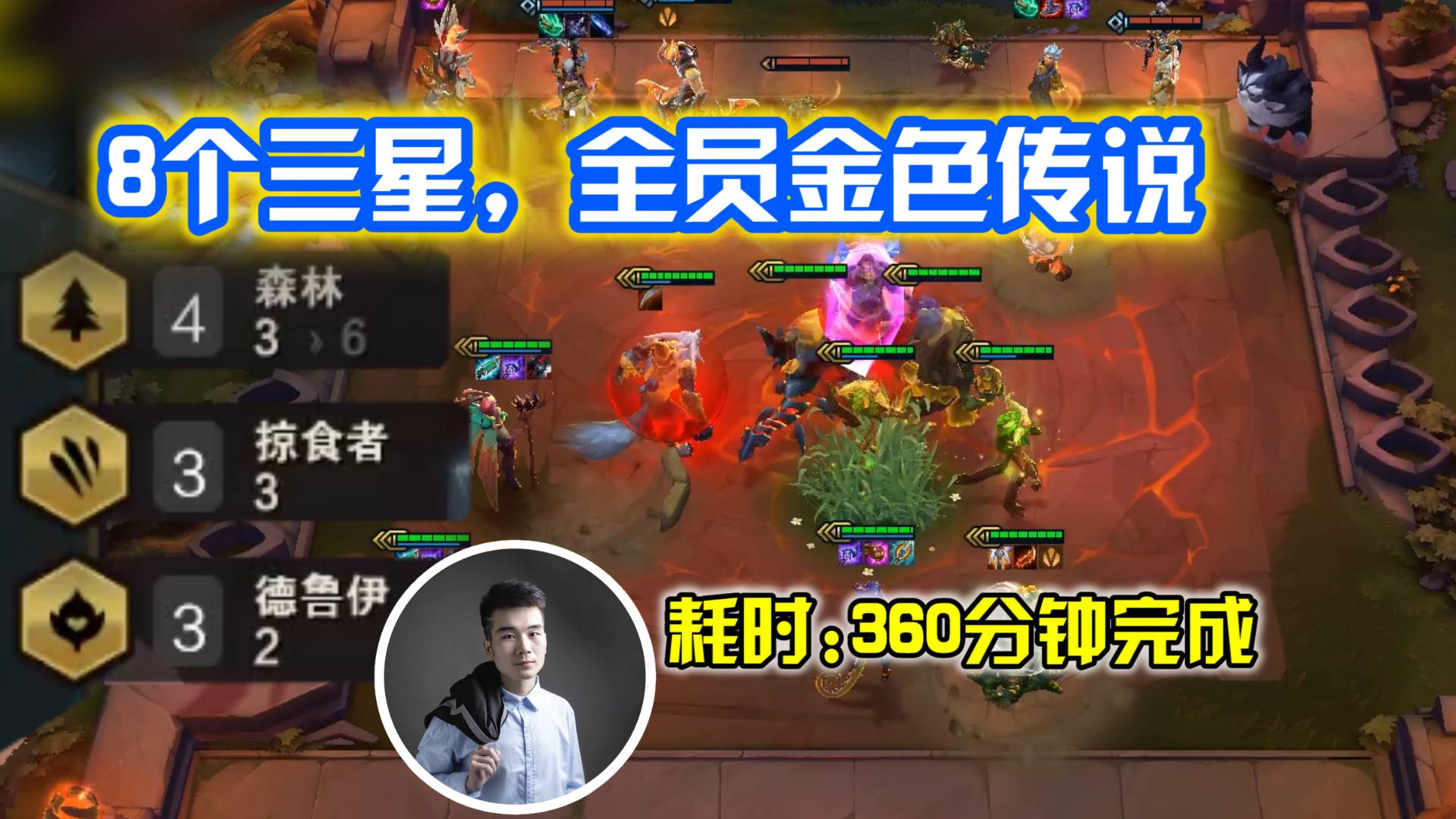 8个三星,全员金色传说,耗时360分钟完成